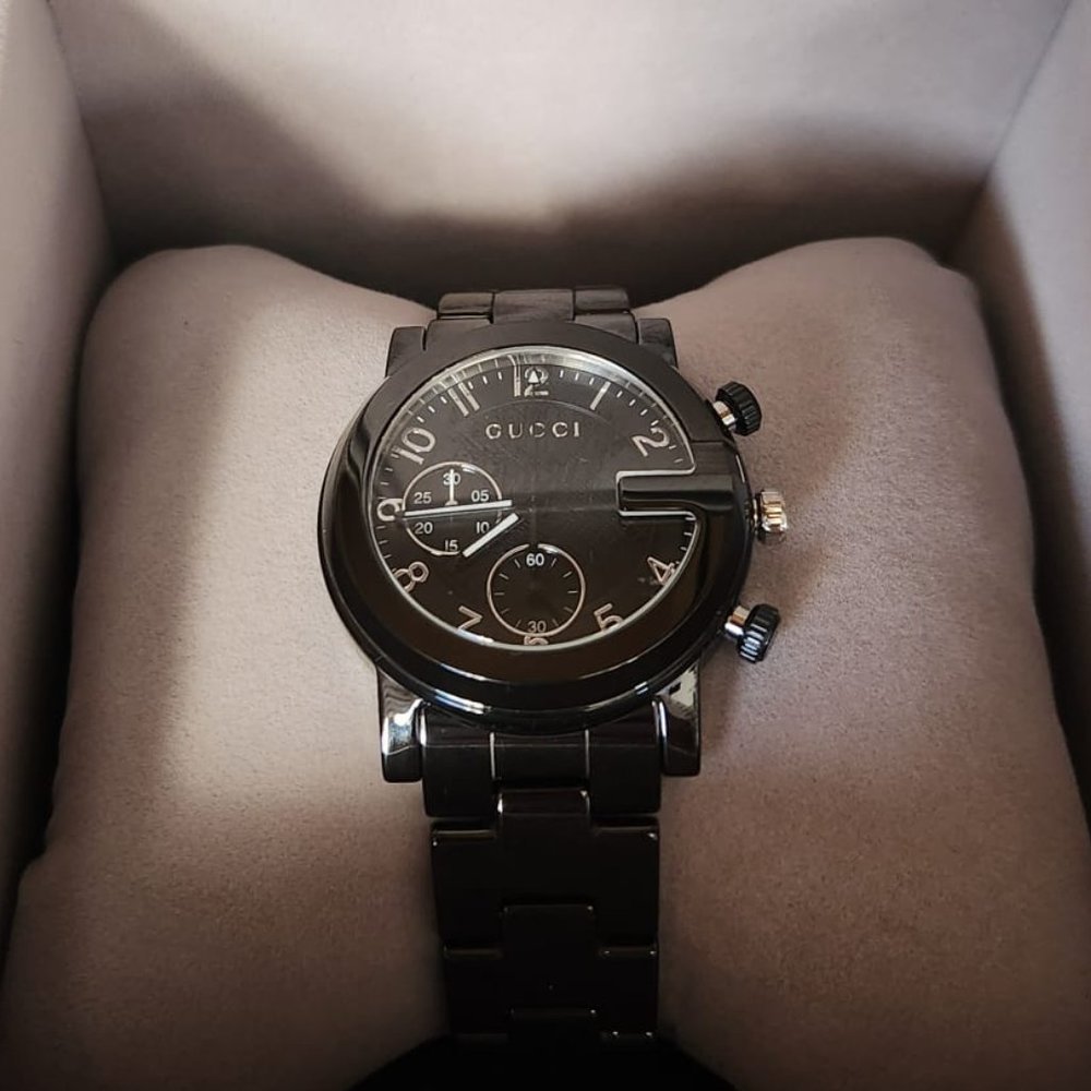 Black Steel Gucci Watch - 101.3G - Swiss Made